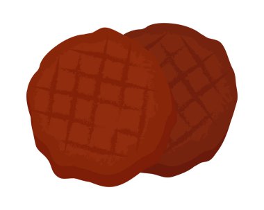 Beyaz arkaplanda hamburger eti simgesi