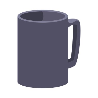 Düz gri kahve fincanı beyaz üzerine