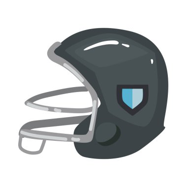 Düz Amerikan futbol kaskı beyazın üstünde