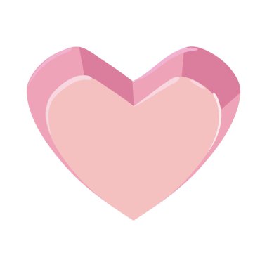 Düz pembe kalp beyaz yerine