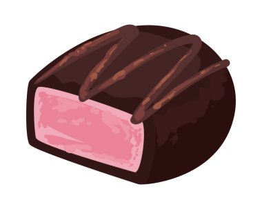 Düz çikolatalı tatlı beyaz üzerine