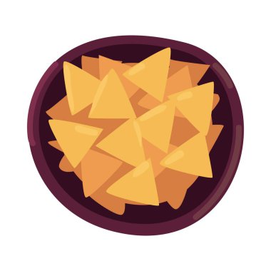 Düz nachos kasesi beyaz üzerine