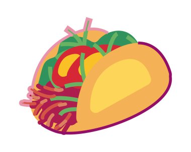 Düz taco tasarımı beyaz üzerine