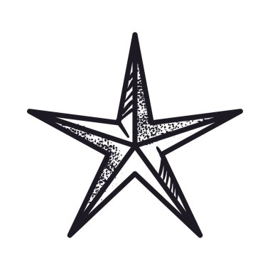 dövme düz yıldız tasarımı beyaz üzerine