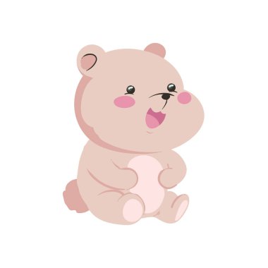 Beyaz yerine sevimli ayı tasarımı