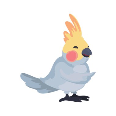 Beyaz yerine sevimli kuş çizimi