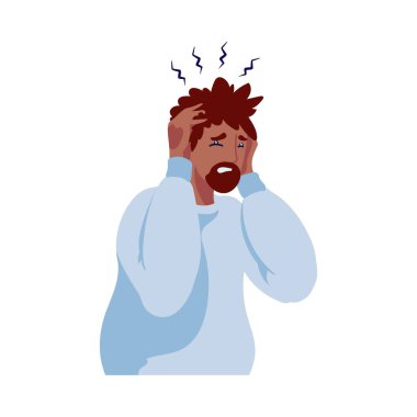 Beyaz yüzünden başı ağrıyan kişi