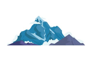 Büyük dağ çizimi beyazın üstünde