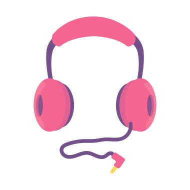 pink headphones design over white