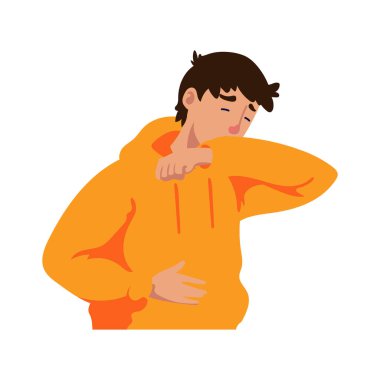 Beyaz yerine hasta adam illüstrasyonu