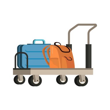 bagaj arabası tasarımı beyaz üzerine