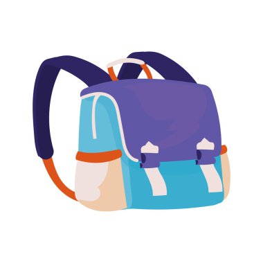 beyaz üzerine renkli sırt çantası tasarımı