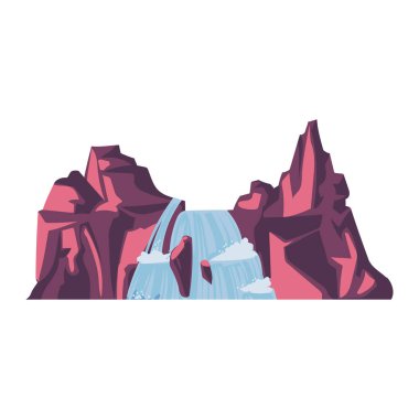 Büyük dağ vektörü beyaz üzerinde