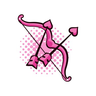 ok ve yay, beyaz kalpler