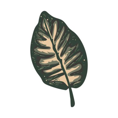 Beyaz yerine yeşil yaprak çizimi