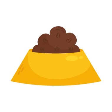 Beyaz arkaplanda evcil hayvan kase simgesi