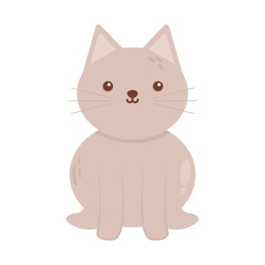 Beyaz arkaplanda sevimli kedi simgesi