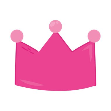 Beyaz arkaplanda pembe taç simgesi