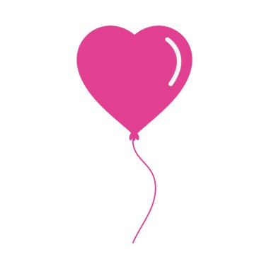 Beyaz arkaplanda pembe kalp balonu