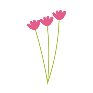 Beyaz arkaplanda pembe çiçek simgesi