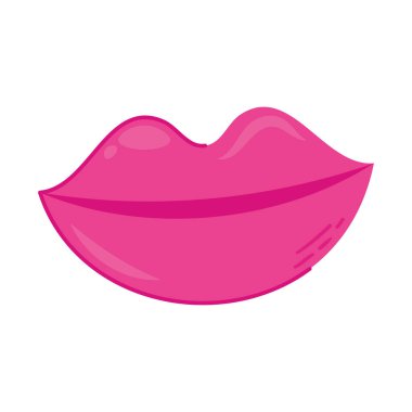 Beyaz arkaplanda pembe dudak simgesi