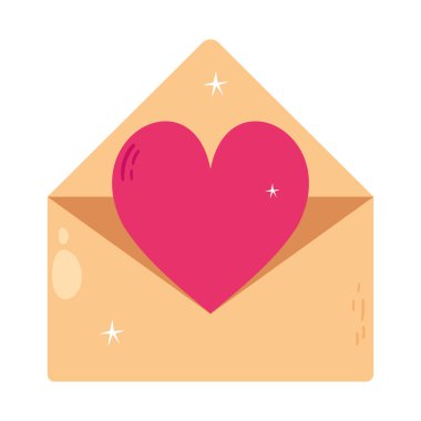 Büyük pembe kalpli zarf.