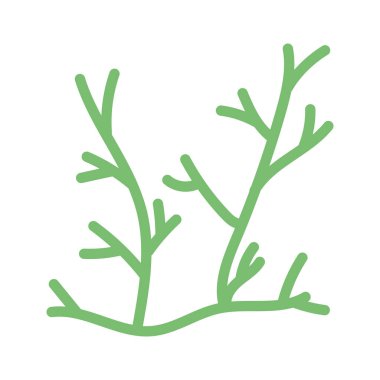 Beyaz arkaplanda yeşil mercan simgesi