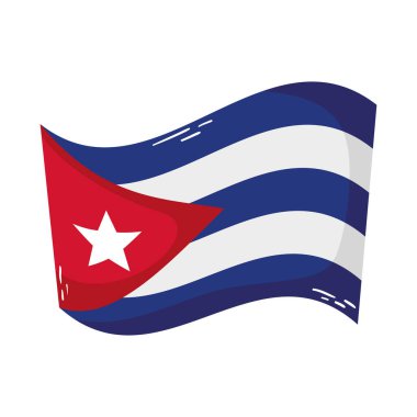 Beyaz arkaplanda Küba bayrağı simgesi