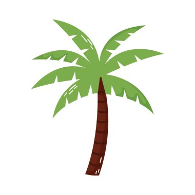 Beyaz arkaplanda tropikal palmiye simgesi