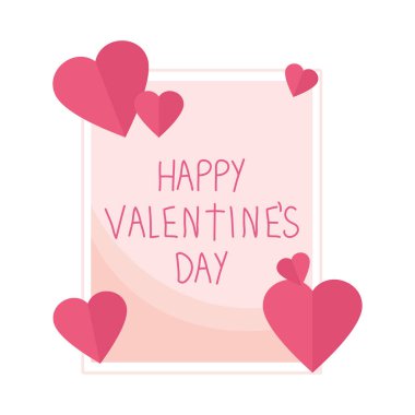 Pembe kalpli mutlu sevgililer günü tasarımı