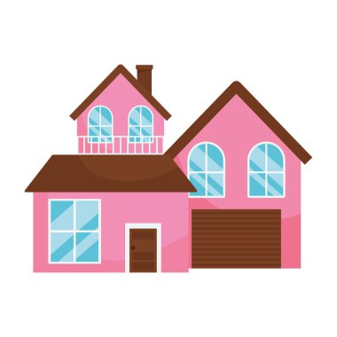 pembe ev simgesi izole edilmiş tasarım