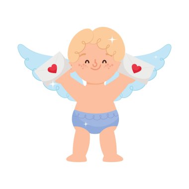 Aşk mektupları ile sevimli aşk tanrısı