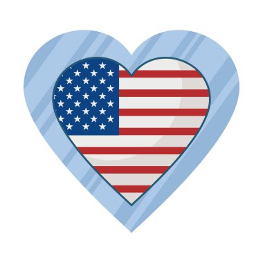 Amerikan bayrağı tasarımı ile kalp
