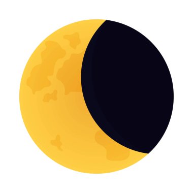 Beyaz arkaplanda azalan ay hilali