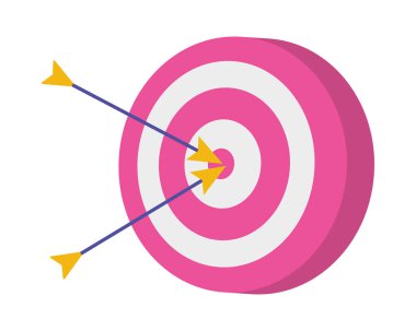 Beyaz arkaplanda okları olan hedef