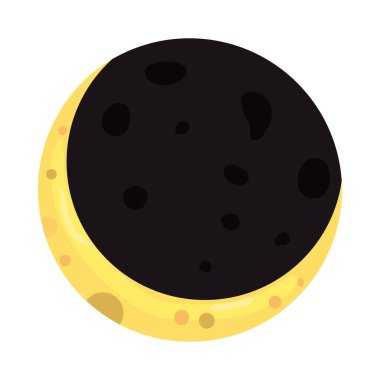 Düz son çeyrek ay tasarımı beyaz üzerine