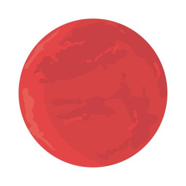 Düz kırmızı ay çizimi beyaz üzerine