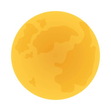 Beyaz arkaplanda dolunay simgesi