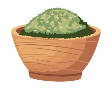 Düz kase ve yeşil çay.