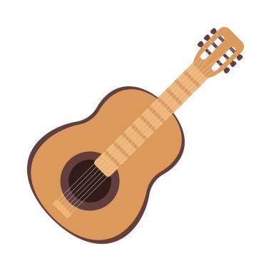 Akustik gitar simgesi beyaz arka plan üzerinde