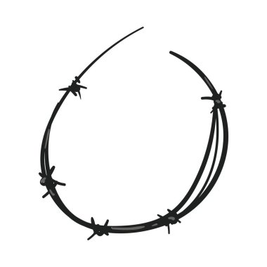 flat black barbed wire over white