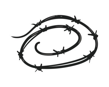 flat barbed wire icon over white