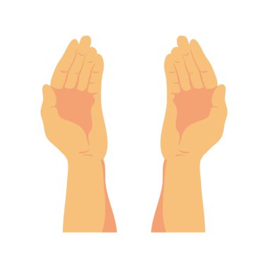 pair of hands over white