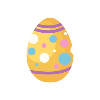 yellow easter egg over white