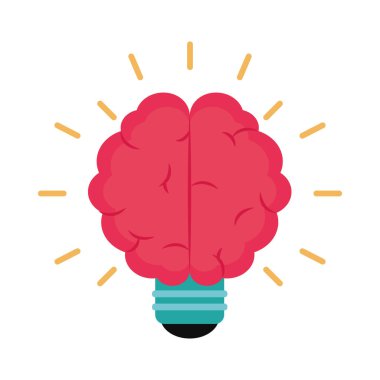 bulb light brain creative icon
