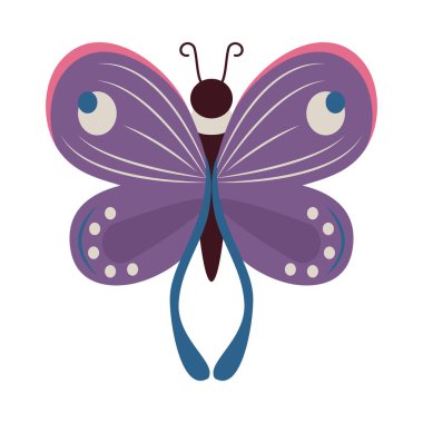 beauty purple butterfly insect icon