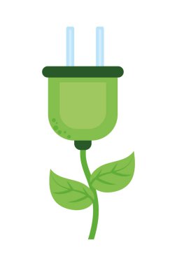 ecology electronic plug green icon
