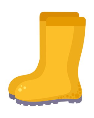 yellow boots gardening tool icon