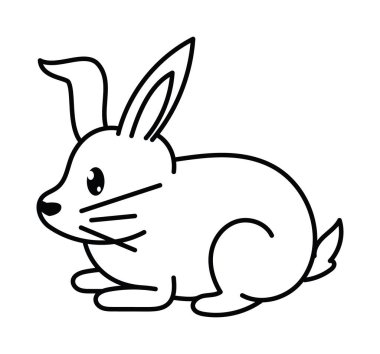rabbit animal coloring style icon