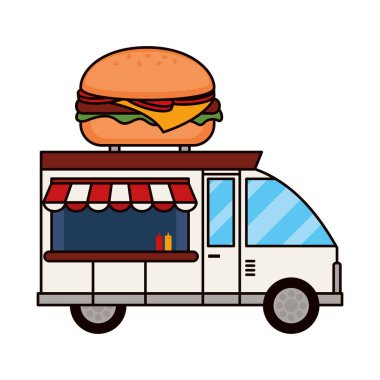 hamburger food truck store isolated icon